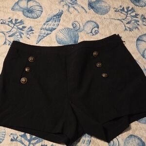 Torrid Women's High Waist Black Shorts with Button Detail